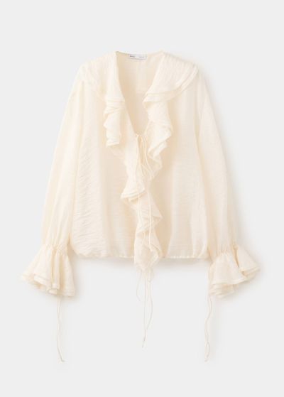 Blusa de volantes crema